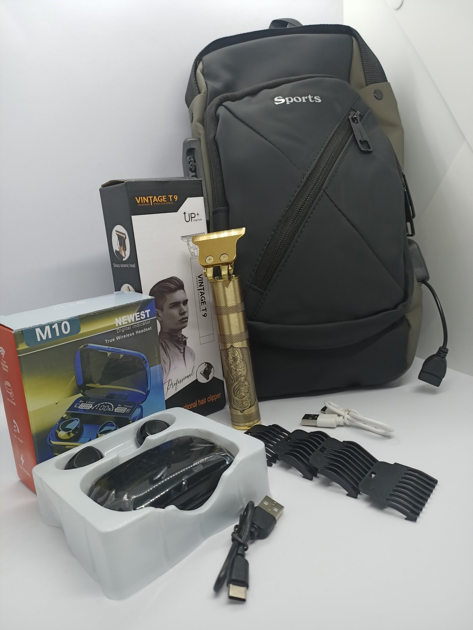 Pack 15: Sacoche  Croisé +  Tondeuse + écouteur bluetooth+décoration cadeau